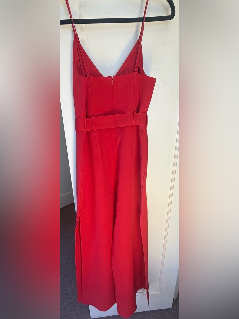 Red Express Jumpsuit with Matching Eyelet Belt| Size Medium | Like new! - Picture 2 of 7